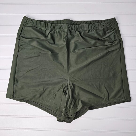Universal Standard Women's Green Elastic Waist Swim Shorts Size 2X NWT - Picture 2 of 12